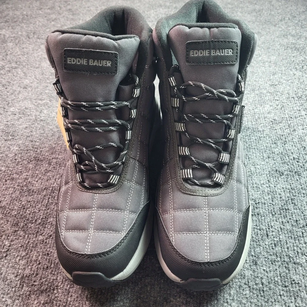 Eddie Bauer Hosmer Mens Grey Water Resistant Quilted Hiking Winter Boots Size 8M